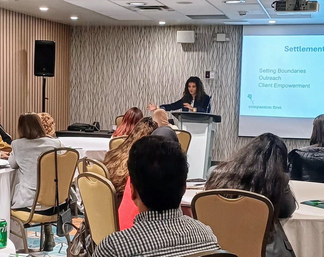 Mina Sharif leading a workshop session
